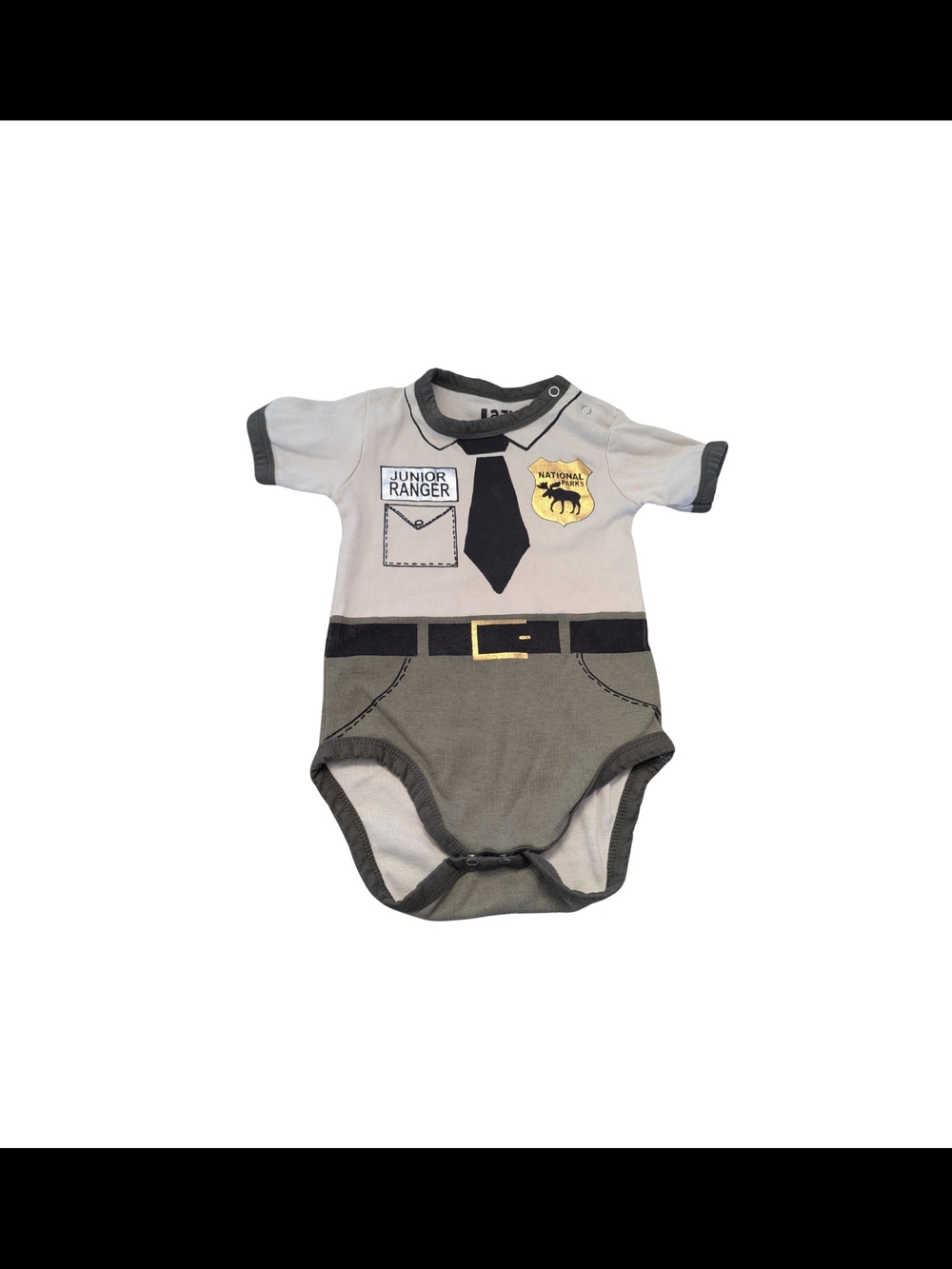 EUC Lazy One Baby 18 month Jr Park Ranger Short Sleeve Bodysuit Great Smoky NC